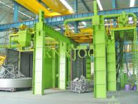 PLC controle forjar peças de limpeza Spinner Hanger Shot Blasting Machine