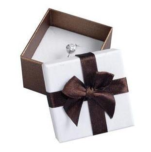 Decorative Gift Paper Ring Box , Custom Printed Jewelry Boxes White Foam Inside