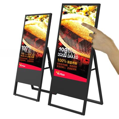 Piso portátil Standing 43 polegadas LED LCD WIFI rede Android painel de publicidade touchscreen PC quiosque autoatendimento sinalização totem