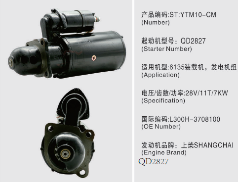 MT39 Heavy Truck Starter Motor D11 - 101 - 03B D6114 Construction Machinery Parts