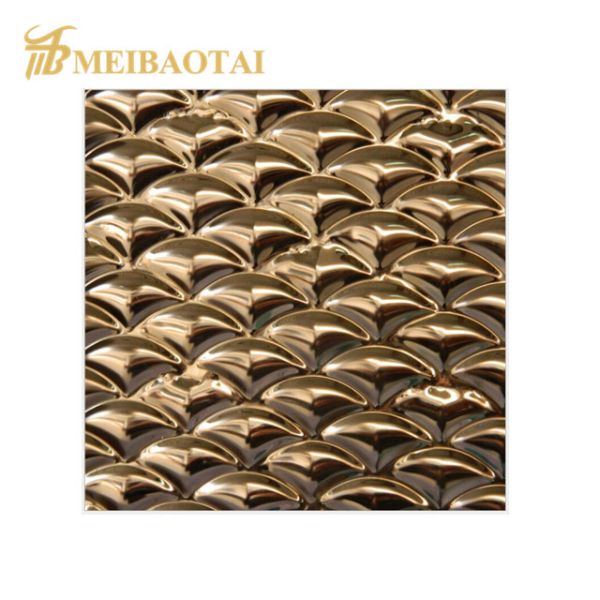 Gold Silver Polished Embossed 201 Stainless Steel Decorate Plate