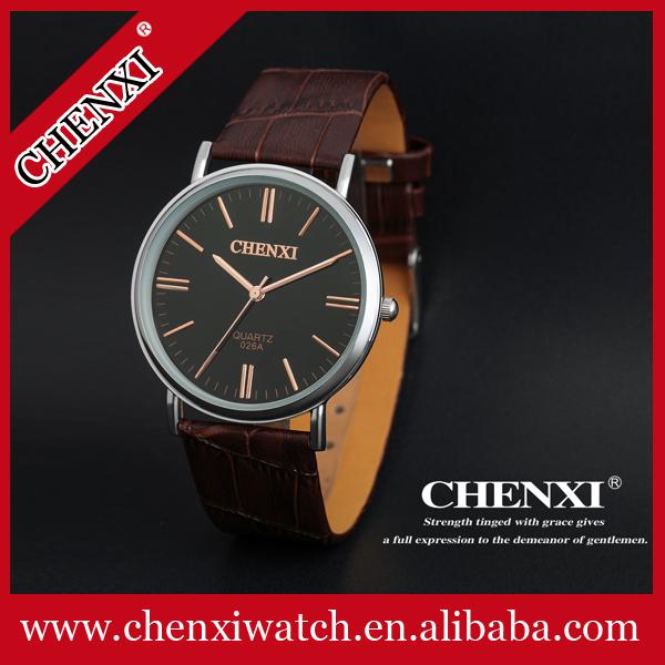 Free Packing Samole Order Small MOQ 10PCS Rose Gold Watch Stainless Steel Men"s Watch Unisex Leather Watches