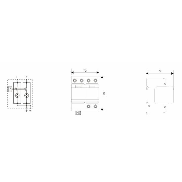 Dispositivo de protecção contra sobretensões SPD Classe I Protector contra sobretensões Iimp 50KA Arrester