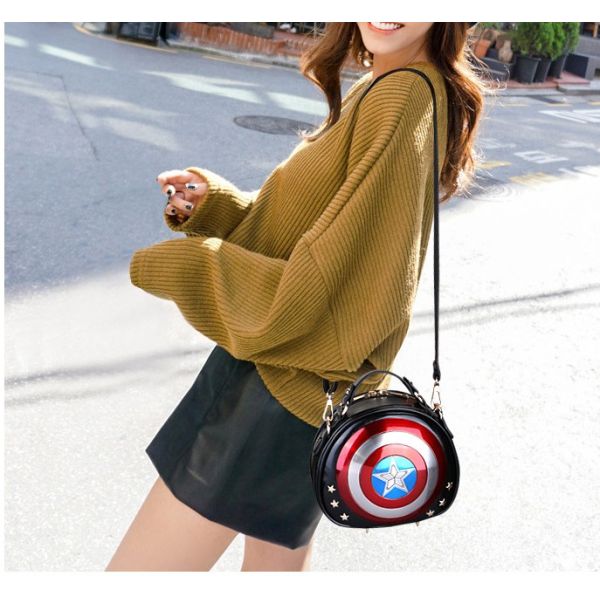 2016 New Avengers Captain America metal shield Ms. handbag Messenger Bag handbag