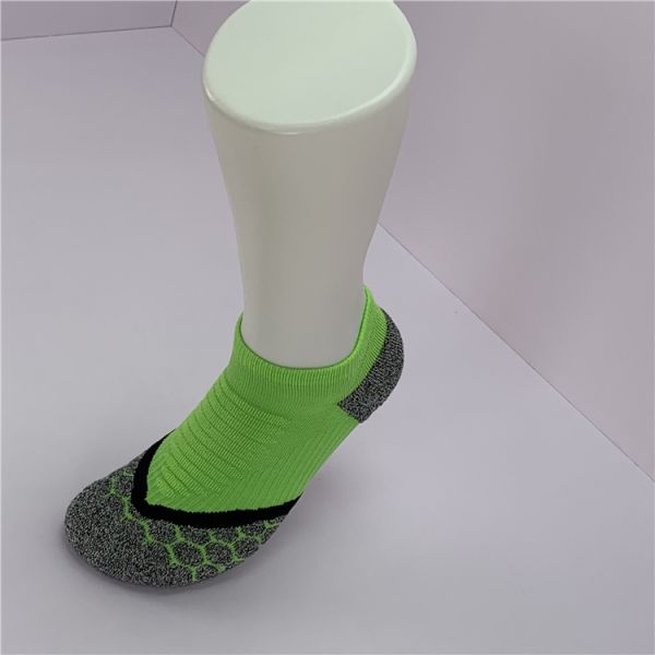 Green High Ankle Socks Custom Made for Quick Dry Soft Cotton and Anti Slip Function