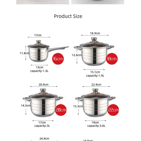 Cookware размера фабрики оптовый различный установил нержавеющую сталь 12pcs изготовленных на заказ баков оптовую варя набор бака и лотка