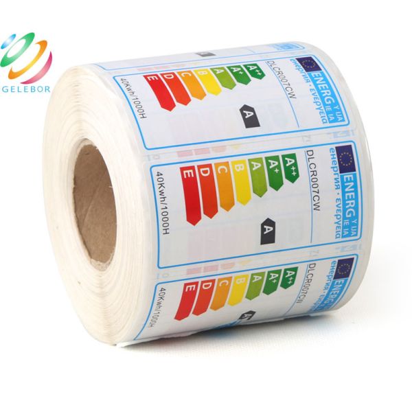 Self Adhesive Energy Efficiency PVC Label Sticker For Refridgerator Air Conditioner