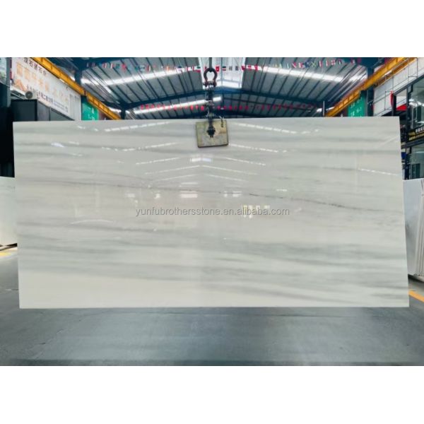 Hotel Design Style Modern White Marble TV Wall Board Panel for Home Renovation Project