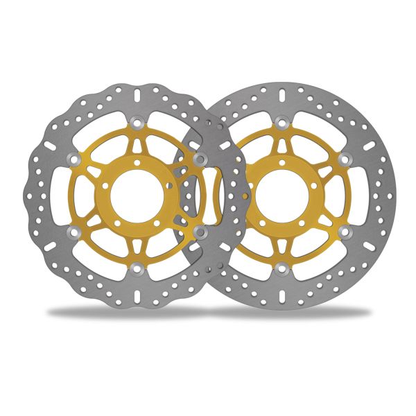 Motorcycle Floating Brake Disc in Black Color with Polish and Anodizing Treatment