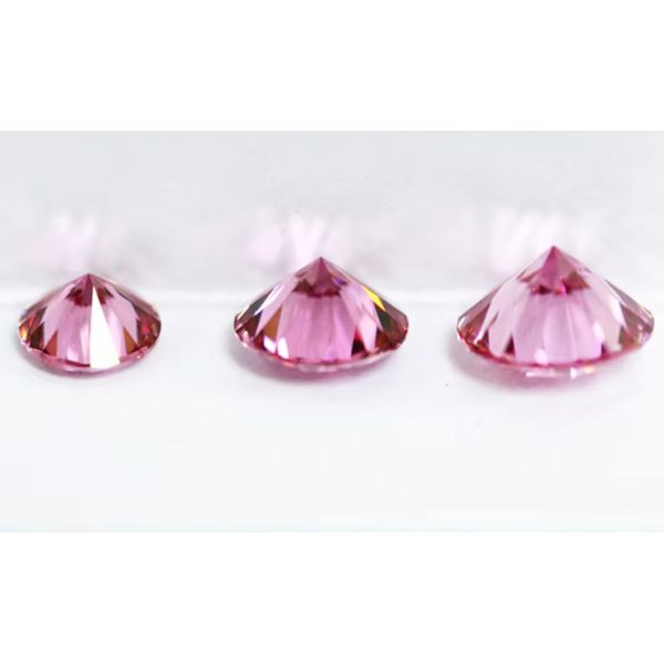 Fábrica Grosso Rosa Moissanite Diamante Redondo Brilhante Corte 3.0mm-12.0mm VVS1 moissanite soltas pedras 4 quilates anel