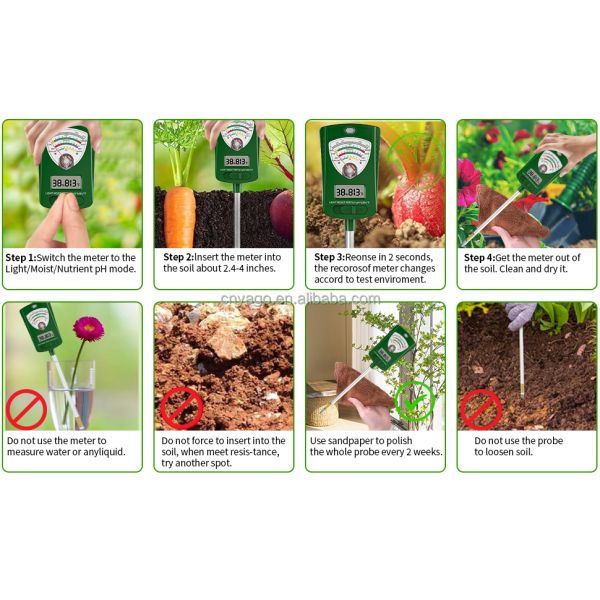 7 In 1 Digital Soil Analyzer With LCD Display For Accurate Garden Light Moisture PH Monitoring