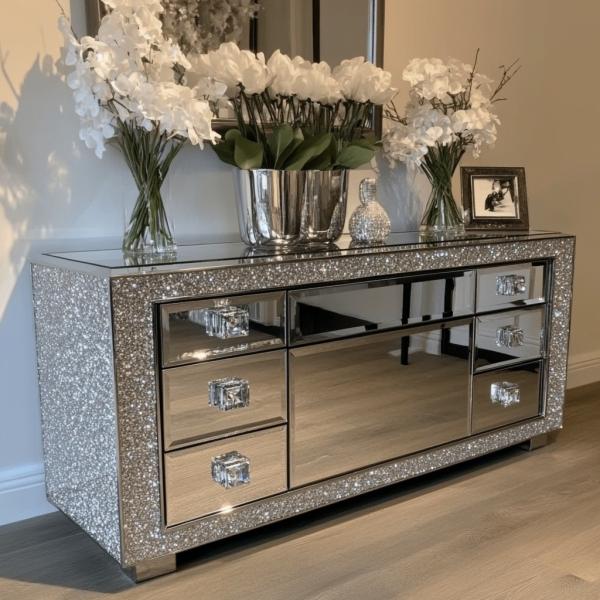 Custom TV Stand Set Latest Design Mirrored TV Console Stand For Modern Luxury Home Decor And Living Room Wooden TV Stands