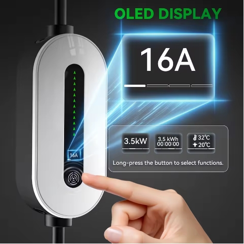 Portable EV Car Charger Designed for Home and Fleet with Universal Type 2 Compatibility and IP66 Rated Waterproof Design