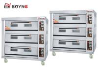 Grande boulangerie Oven For Cake Shop de gaz de capacité de l'acier inoxydable trois de plateaux durables de la plate-forme neuf