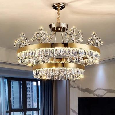 Hotel Villa LED Pendant Light , Restaurant Luxury Modern Crystal Chandelier For Dining Room