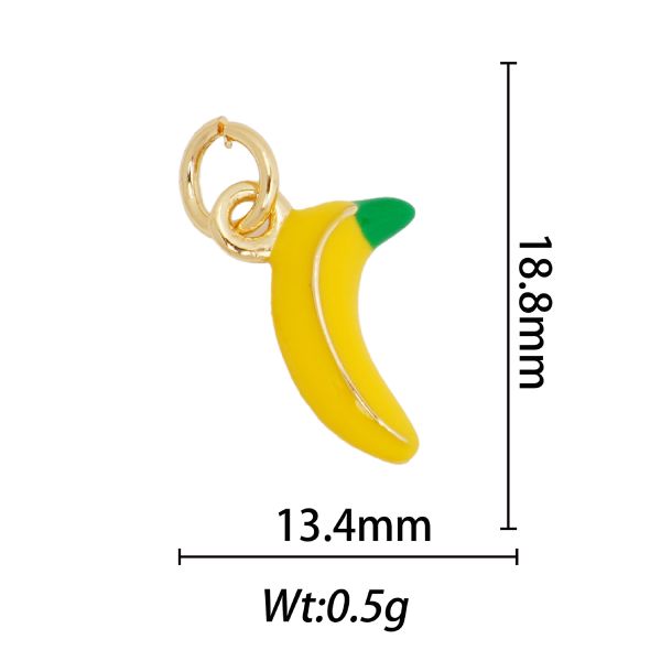 Waterproof Colorful Fruit Necklace Pendant Non Tarnish Stainless Steel Diy Fruit Jewelry Charms Charms for Jewelry Making