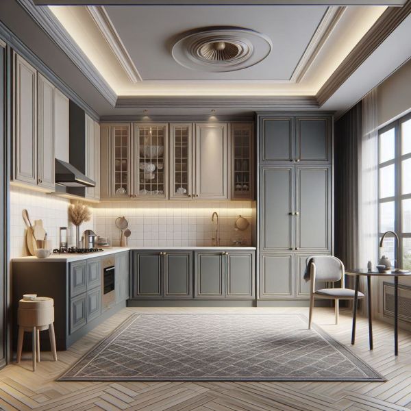 Modern High End Kitchen Design Luxury Oak Shaker Door Cupboard And Slim Shaker Kitchen Cabinet For Villa