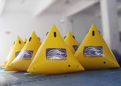 A raça inflável personalizada Buoys verde/amarelo/azul encerado do PVC de 0,6 milímetros