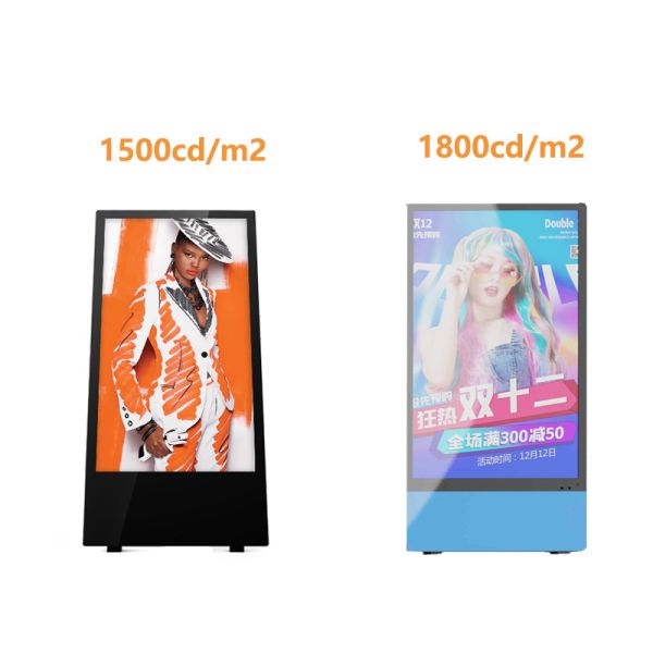 Ресторан Внешний цифровой плакат с ЖК 1800cd/M2 Яркость портативная батарея