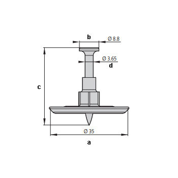 Lavadoras de aislamiento de plástico de color gris de 35 mm con clavos metálicos de accionamiento