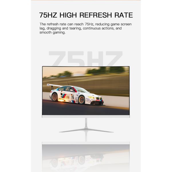 Monitor de juegos de color negro blanco curvado de 24 pulgadas 1K FHD Resolución 2800R 144Hz 165Hz 180Hz