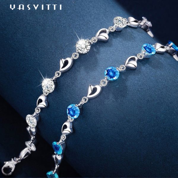 ODM браслета сердца браслетов ювелирных изделий 4.6g 7.9in стерлинговый серебряный стерлинговый серебряный