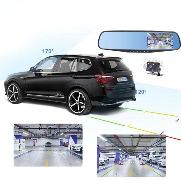 4,3-дюймовый автомобильный видеорегистратор Blackbox с двумя объективами Full HD 1080P Регистратор для вождения