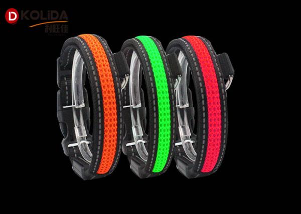 Small / Medium Size LED Nylon Pet Personalized Dog Collars Luminious