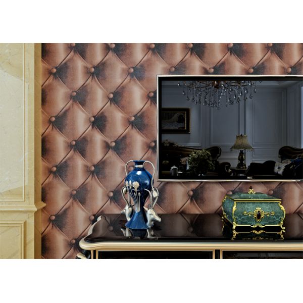 3D Effect Embossed Vinyl Wallpaper Leather Pattern for TV Background