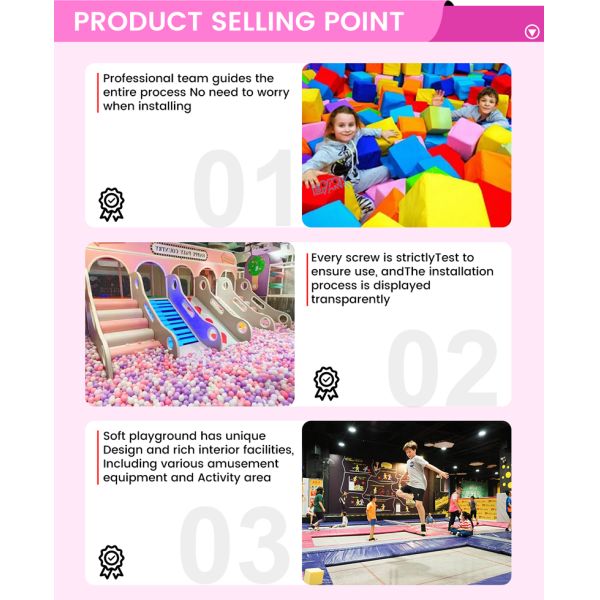 Soft Playground Park 102㎡ – Customizable Pink Indoor Play Area