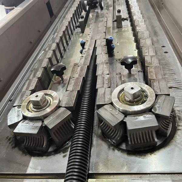 10mm-50mm Diameter Single Wall Corrugated Pipe Machine With 3 Cooling Zones And PLC Control System