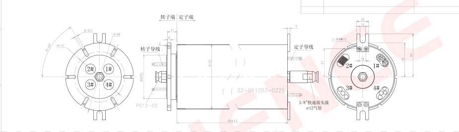 1 Проходные газовые электрические гибридные многоцелевые кольца для промышленных машин
