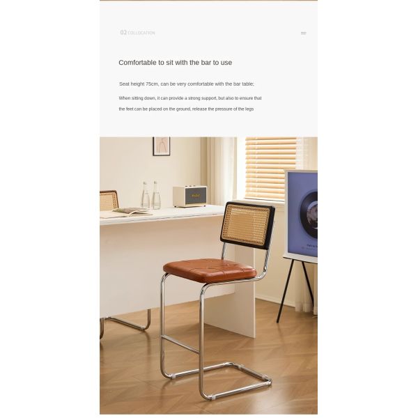 Wholesale Upholstered Dining Room Comfy Armless Chairs Home Seat Kitchen Rattan Dining Chairs With Metal Legs for bar Restaurant