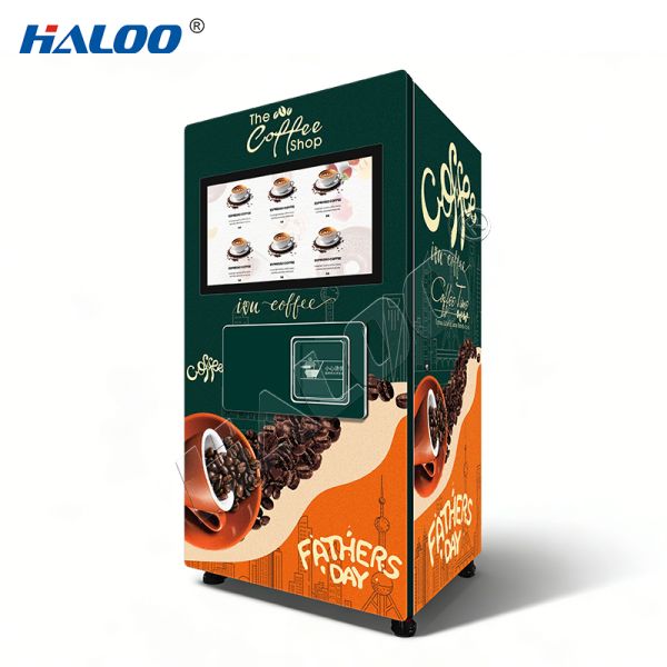 Haloo 27 inch touch screen hot and cold beverage capsule coffee machine with 14 flavors and automatic cleaning function