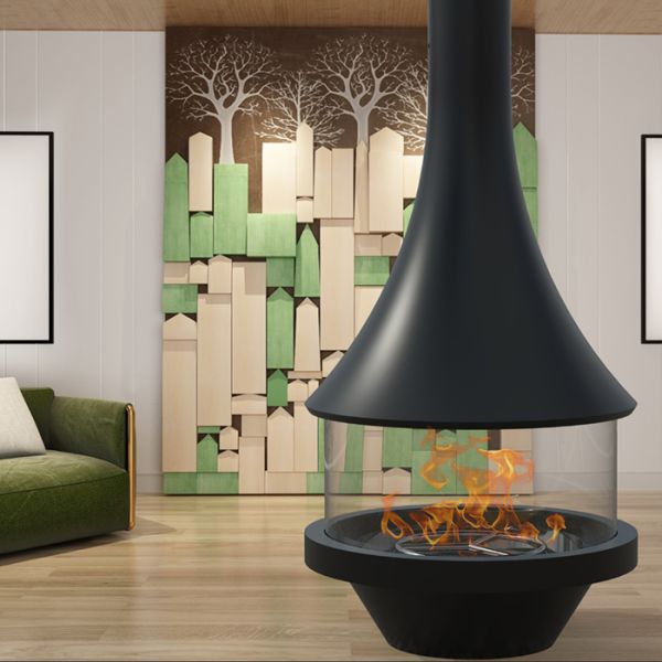 Indoor Carbon Steel Gas Hanging Fireplace For Housewarming