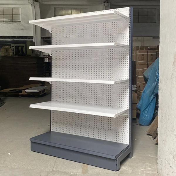 Factory Customized Size Thickness Color Double-sided supermarket centre rack china gondola shelving super shop rack