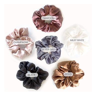 22mm Oversized Silk Scrunchie , 100% Mulberry Silk Thick Hair Bobbles With Gift Bag