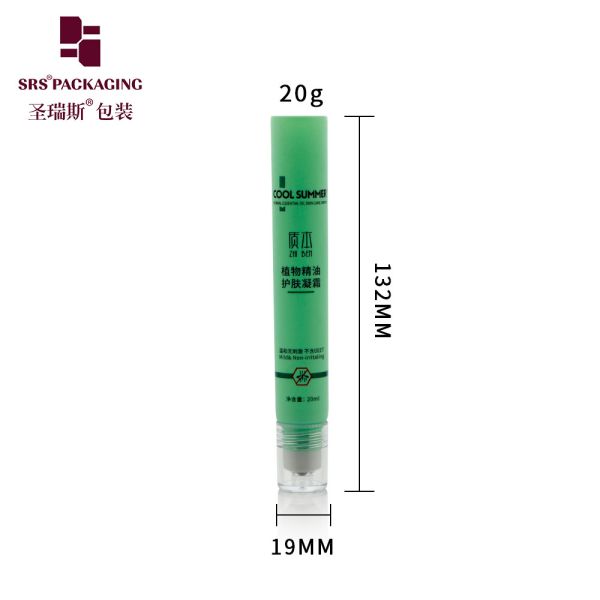 Cosmetic PE Roll On Tube Green D19mm 20ml With Silkscreen Printing