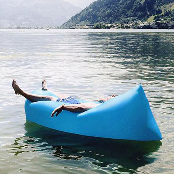 Custom Logo Inflatable Air Bed Sofa Lounger Couch Chair Bag Outdoor Camping Beach Inflatable Couch Sofa For Adult