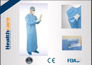EN13485 Disposable Surgical Gowns Anti - Fluid Nonwoven 4 Ties Single Use