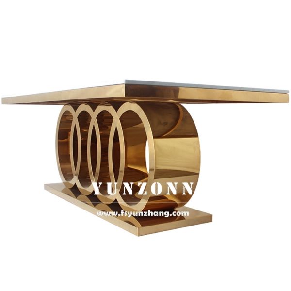Modern Stainless Steel Dining Table Living Room Hotel Furniture Wedding Events Outdoor Parties Hotels Halls-Factory Direct Sale