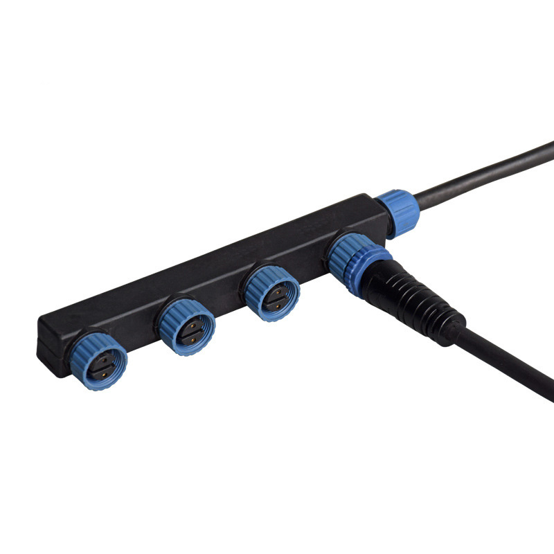 M15 Parallel One To Three 3 Pin Waterproof Connector Cable LED Driver Power Cable Assembly