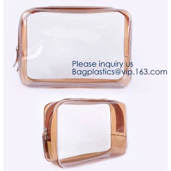 Makeup Bag Cosmetic Bag Travel Toiletry Bag Waterproof Makeup Zipper Portable Transparent Pouch Set - Black, bagease pac