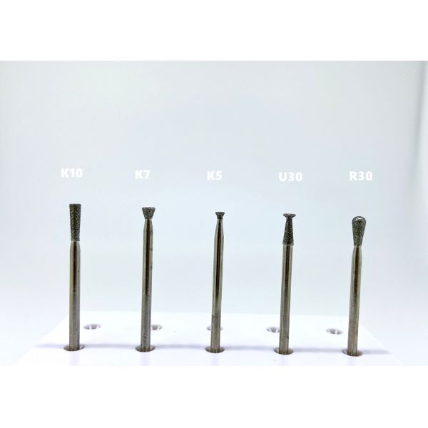 2.35mm HP Shank Diamond Grinding Stones Coated Plated Inverted Cone Dental Burs