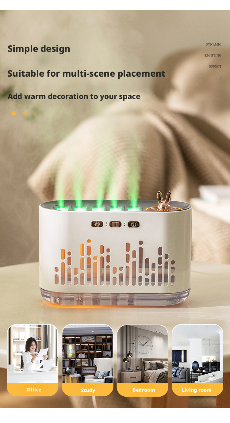 Home Use 700ml Tabletop Ultrasonic Humidifier With 7 Color LED Light 6 Gear Spray