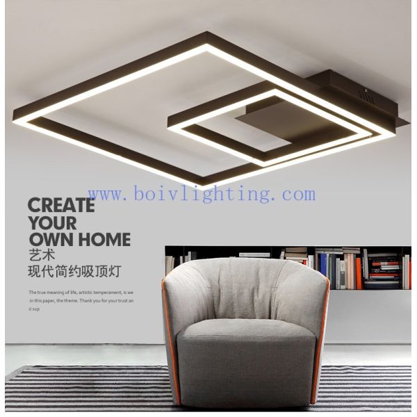 Square/Rectangle Shape Chandelier Ceiling Lamp Modern Minimalist LED Decorative