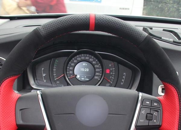 High Quality and Fashion Hand Sewing Steering Wheel Cover for Volvo S60 for volvo xc60