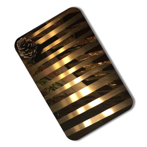 AISI 304 Etched Stainless Steel Sheet 0.3mm - 3mm Colored Ti Coating