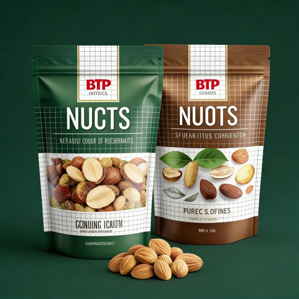 Custom Printed Durable Food-Grade Side Gusset bag Nut Heat Moistureproof Resealable for Mixed Single Nuts Retail Holiday Gifting