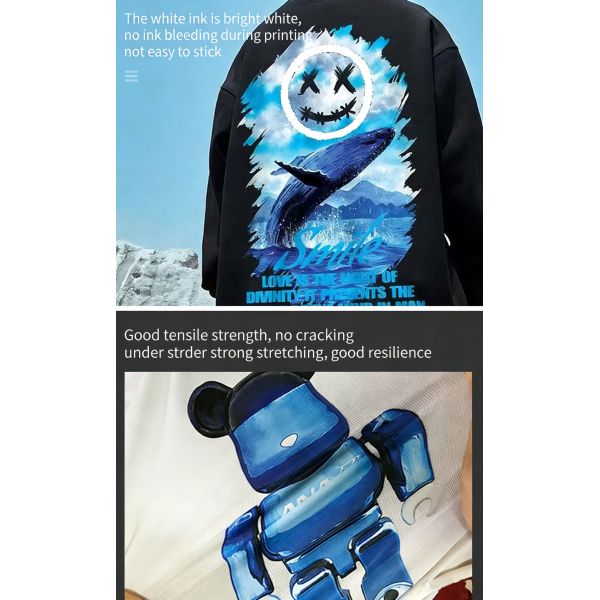 High Opacity White DTF Ink Single Pass Coverage for Epson i3200 Printheads